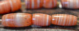 ITA 126 Set of 11 Orange Natural Ancient Indo Tibetan Agates