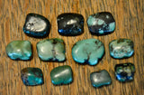 RH 203  A Group of 11 Tibetan Turquoise Beads
