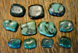 RH 203  A Group of 11 Tibetan Turquoise Beads