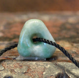 PC 27 Unique Frog Pendant of Pre Columbian Apple Green Jade with 2 small jade  beads