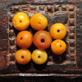 AC 106 Eight Antique Natural Amber Round Beads-Morrocco